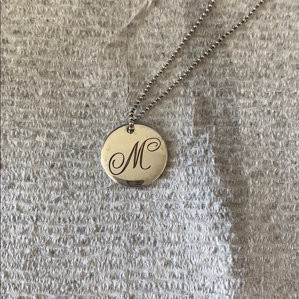 Tiffany & Co. M disc charm necklace